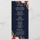 ブルゴーニュネイビーフローラ結婚式 プログラム (裏面)