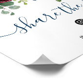 ブルゴーニュネイビーブルー赤面共有ザラヴ結婚ズ ポスター (角)