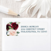 ブルゴーニュネイビー差出人住所ラベル ラベル (インサイチュ)