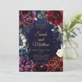 ブルゴーニュネイビー結婚式招待状 招待状 (スタンド正面)