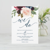 ブルゴーニュネイビー結婚式招待状 招待状 (スタンド正面)