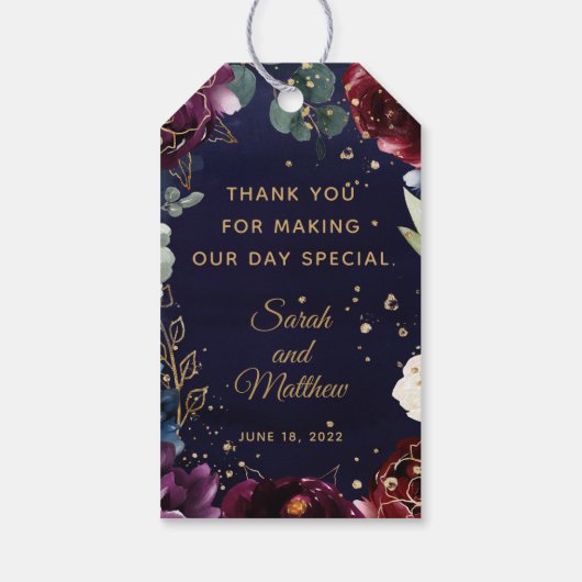 ブルゴーニュネービー結婚式の引き出物ギフトラベル ギフトタグ (裏面)