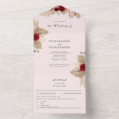 ブルゴーニュバラとパンパスグラスオールインワン招待状 オールインワン招待状 (内側)