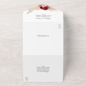 ブルゴーニュバラとパンパスグラスオールインワン招待状 オールインワン招待状 (外側)