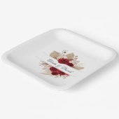 ブルゴーニュバラとパンパスグラス結婚ズ ペーパープレート (傾斜あり)