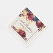 ブルゴーニュバラと海軍80誕生日 スタンダードランチョンナプキン (角)