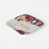 ブルゴーニュバラと海軍80誕生日 ペーパープレート (傾斜あり)