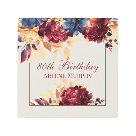 ブルゴーニュバラと海軍80誕生日 メタルプリント