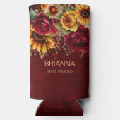 ブルゴーニュバラひまわりブライダルパーティギフト スリム缶クーラー (裏面)