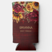 ブルゴーニュバラひまわりブライダルパーティギフト スリム缶クーラー (正面)