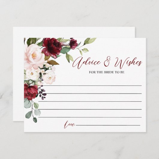 ブルゴーニュバラアドバイス&ウィッシュズカード エンクロージャーカード (正面/裏面)