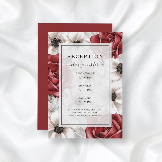 ブルゴーニュバラアネモンフローラウェディングレセプション エンクロージャーカード