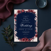 ブルゴーニュバラアーチ結婚フローラ 招待状