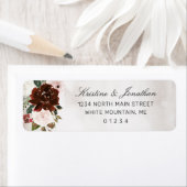 ブルゴーニュバラウォーターカラーフローラ差出人住所 ラベル (インサイチュ)