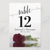 ブルゴーニュバラエレガントなウェディングテーブル番号大 (裏面)