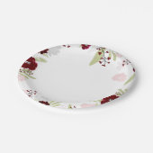 ブルゴーニュバラエレガントウェディング紙プレート ペーパープレート (アングル)