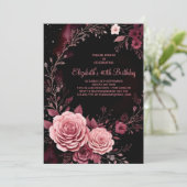 ブルゴーニュバラカスタム40歳の誕生日 招待状 (スタンド正面)