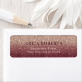 ブルゴーニュバラグラデーション結婚モダン金ゴールドの住所 ラベル (インサイチュ)