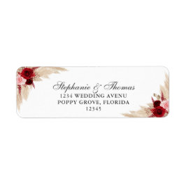 ブルゴーニュバラズアンドパンパスグラス差出人住所 ラベル