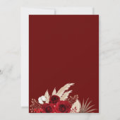 ブルゴーニュバラズアンドパンパスグラス結婚式招待状 招待状 (裏面)