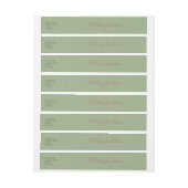 ブルゴーニュバラセージ緑結婚の葉 ラップアラウンド宛名ラベル (シート)