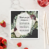 ブルゴーニュバラダークムーディヴィンテージ結婚フローラ スタンダードランチョンナプキン (インサイチュ)