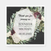 ブルゴーニュバラダークムーディヴィンテージ結婚フローラ スタンダードランチョンナプキン (正面)