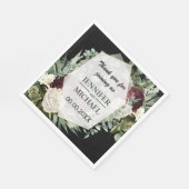 ブルゴーニュバラダークムーディヴィンテージ結婚フローラ スタンダードランチョンナプキン (角)