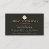 ブルゴーニュバラドット美しいスタジオ名刺 名刺 (裏面)