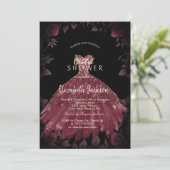 ブルゴーニュバラドレスゴシックブライダルシャワー 招待状 (スタンド正面)