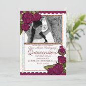 ブルゴーニュバラバラ金ゴールドグリッターキンセアニラパーティー 招待状 (スタンド正面)