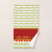 ブルゴーニュバラパターン（の模様が）あるデザイン バスタオルセット (ハンドタオル)