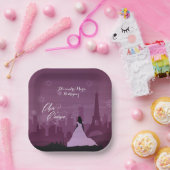 ブルゴーニュバラピンクパリスファイアキンチェニェラ ペーパープレート (パーティー)