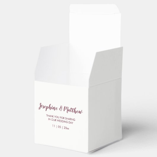 ブルゴーニュバラピーチピーニー結婚フローラ フェイバーボックス (オープン)