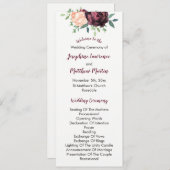 ブルゴーニュバラピーチピーニー結婚式 プログラム (正面/裏面)