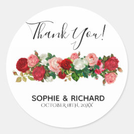 ブルゴーニュバラフローラガーランドフラワーサンキュー スクエアシール