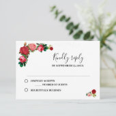 ブルゴーニュバラフローラガーランドフラワー結婚ズ 出欠カード (スタンド正面)