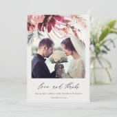 ブルゴーニュバラフローラパンパスグラスフォト結婚ズ サンキューカード (スタンド正面)