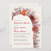 ブルゴーニュバラフローラパンパスグラスリハーサルディナー 招待状 (正面/裏面)
