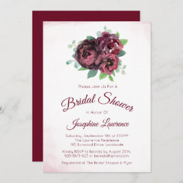 ブルゴーニュバラフローラブライダルシャワー招待状 招待状
