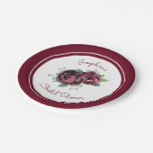 ブルゴーニュバラフローラブライダルシャワー ペーパープレート (アングル)