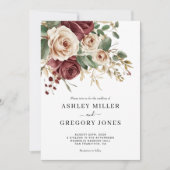 ブルゴーニュバラフローラ結婚式招待状 招待状 (正面)