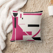 ブルゴーニュバラブラックオンオフホワイト姿様モチーフ クッション (ブランケット)