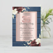 ブルゴーニュバラブルーウッドバラ金ゴールド35th誕生日 招待状 (スタンド正面)