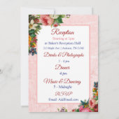 ブルゴーニュバラブルーバードフローラ結婚式招待状 招待状 (裏面)