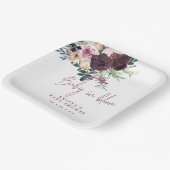 ブルゴーニュバラベビーイン開花ベビーシャワー ペーパープレート (傾斜あり)