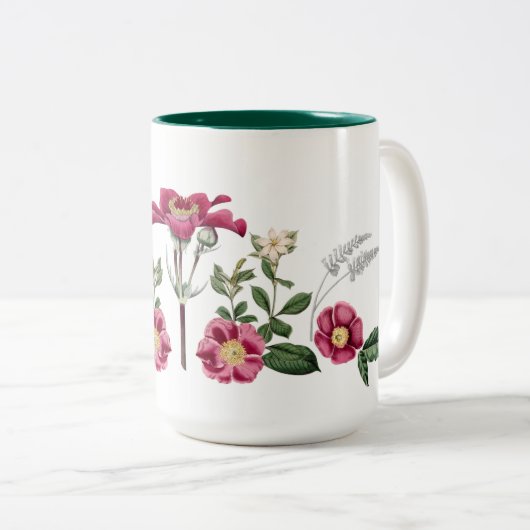ブルゴーニュバラボタニカルアートマグ ツートーンマグカップ (正面右)