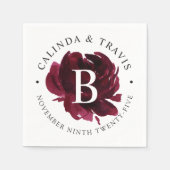 ブルゴーニュバラモノグラム スタンダードカクテルナプキン (正面)