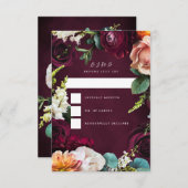 ブルゴーニュバラランヌカルスウェディングRSVP 招待状 (正面/裏面)