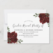 ブルゴーニュバラロマンチックジェンダーリビールパーティー 招待状 (正面)